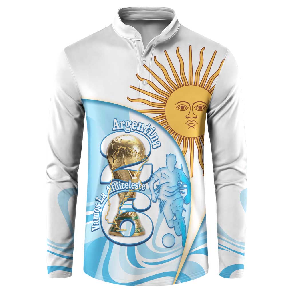 Argentina Football Personalized Button Sweatshirt 2026 Trophy Vamos La Albiceleste - Wonder Print Shop