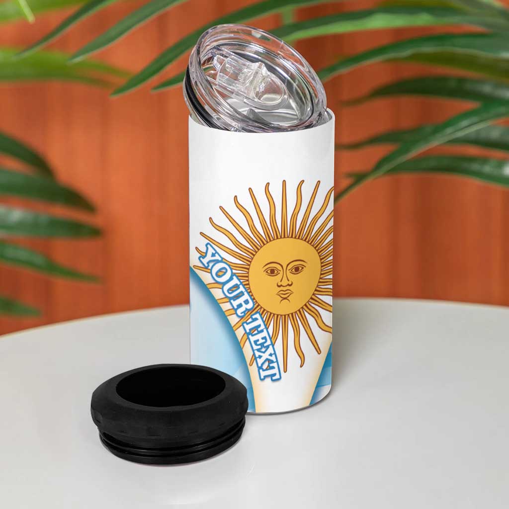 Argentina Football Personalized 4 in 1 Can Cooler Tumbler 2026 Trophy Vamos La Albiceleste - Wonder Print Shop