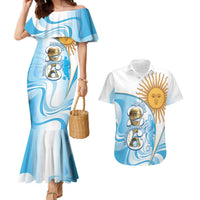 Argentina Football Personalized Couples Matching Mermaid Dress and Hawaiian Shirt 2026 Trophy Vamos La Albiceleste - Wonder Print Shop