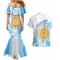 Argentina Football Personalized Couples Matching Mermaid Dress and Hawaiian Shirt 2026 Trophy Vamos La Albiceleste - Wonder Print Shop