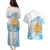 Argentina Football Personalized Couples Matching Puletasi and Hawaiian Shirt 2026 Trophy Vamos La Albiceleste - Wonder Print Shop
