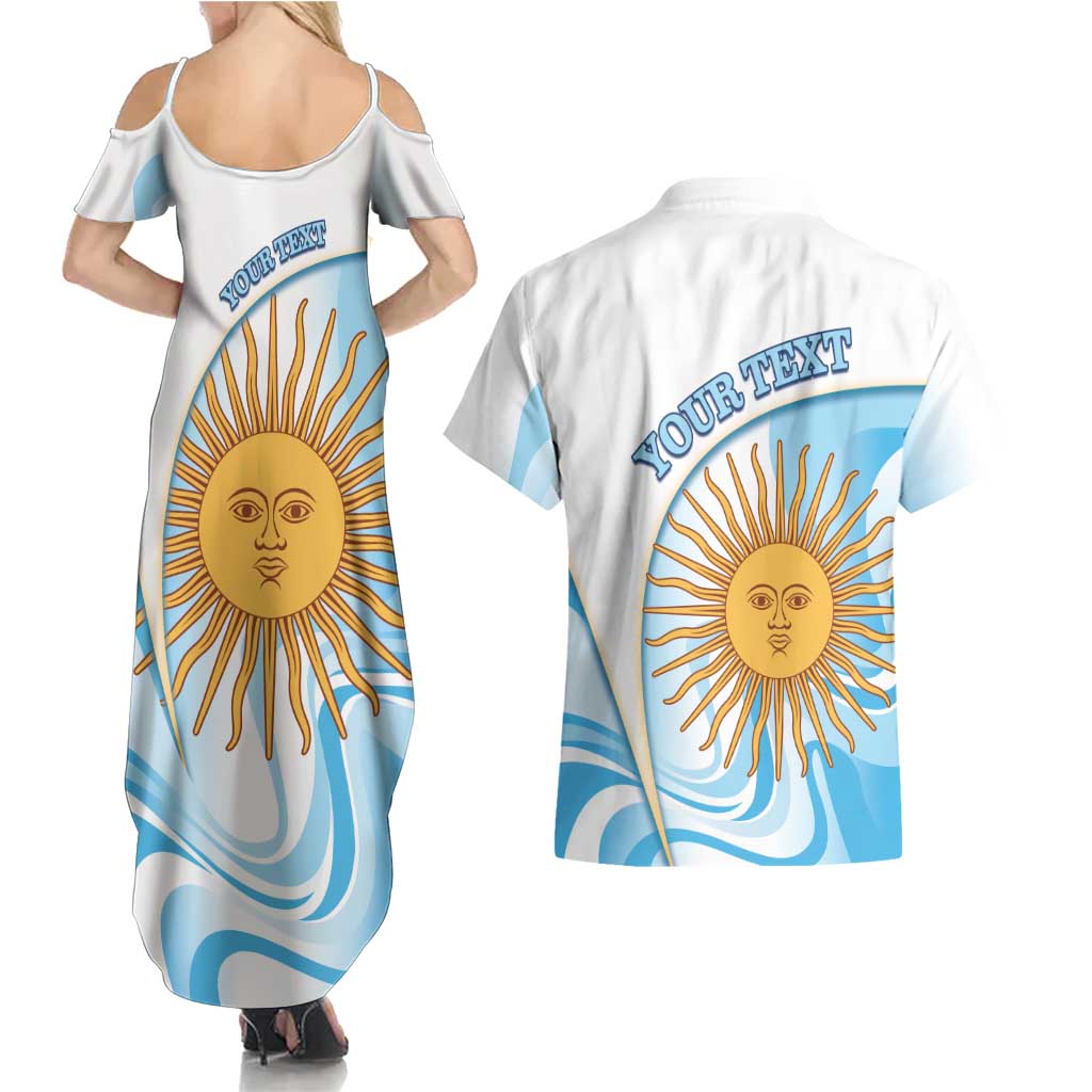 Argentina Football Personalized Couples Matching Summer Maxi Dress and Hawaiian Shirt 2026 Trophy Vamos La Albiceleste - Wonder Print Shop