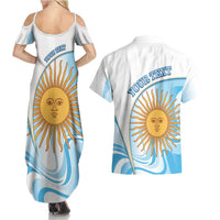 Argentina Football Personalized Couples Matching Summer Maxi Dress and Hawaiian Shirt 2026 Trophy Vamos La Albiceleste - Wonder Print Shop