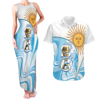 Argentina Football Personalized Couples Matching Tank Maxi Dress and Hawaiian Shirt 2026 Trophy Vamos La Albiceleste - Wonder Print Shop