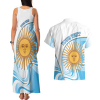 Argentina Football Personalized Couples Matching Tank Maxi Dress and Hawaiian Shirt 2026 Trophy Vamos La Albiceleste - Wonder Print Shop