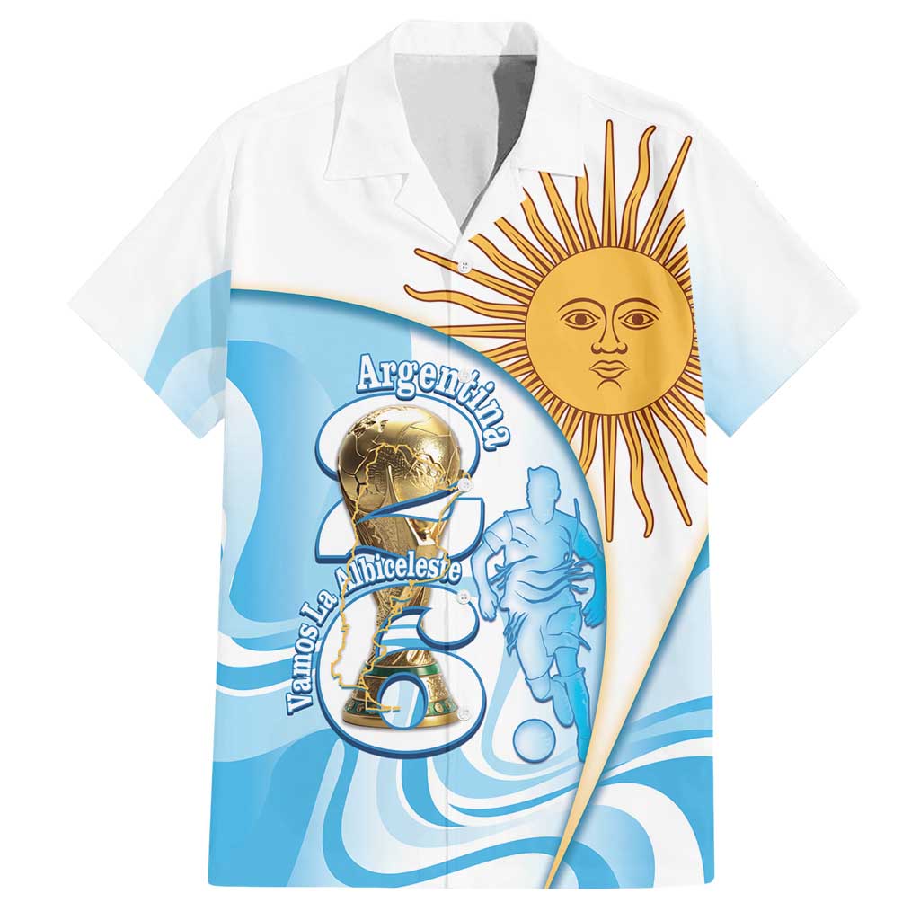 Argentina Football Personalized Family Matching Long Sleeve Bodycon Dress and Hawaiian Shirt 2026 Trophy Vamos La Albiceleste - Wonder Print Shop
