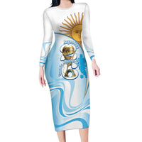 Argentina Football Personalized Family Matching Long Sleeve Bodycon Dress and Hawaiian Shirt 2026 Trophy Vamos La Albiceleste - Wonder Print Shop