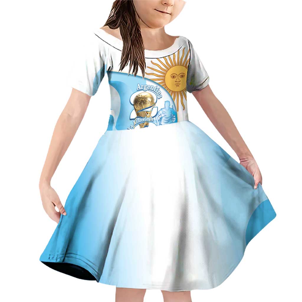 Argentina Football Personalized Family Matching Off Shoulder Short Dress and Hawaiian Shirt 2026 Trophy Vamos La Albiceleste - Wonder Print Shop