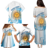 Argentina Football Personalized Family Matching Puletasi and Hawaiian Shirt 2026 Trophy Vamos La Albiceleste - Wonder Print Shop
