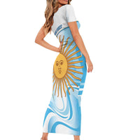 Argentina Football Personalized Family Matching Short Sleeve Bodycon Dress and Hawaiian Shirt 2026 Trophy Vamos La Albiceleste - Wonder Print Shop