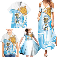 Argentina Football Personalized Family Matching Summer Maxi Dress and Hawaiian Shirt 2026 Trophy Vamos La Albiceleste - Wonder Print Shop