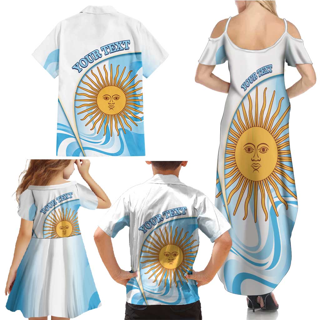 Argentina Football Personalized Family Matching Summer Maxi Dress and Hawaiian Shirt 2026 Trophy Vamos La Albiceleste - Wonder Print Shop