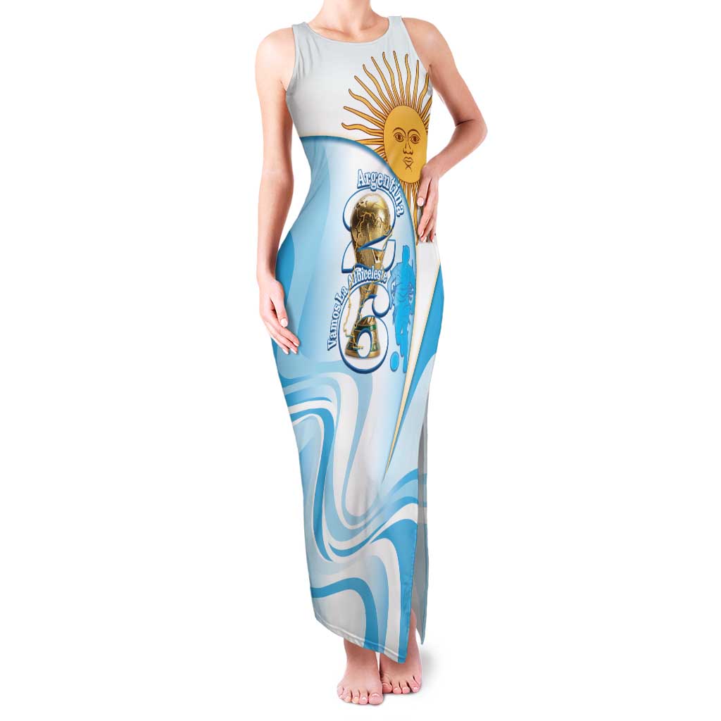 Argentina Football Personalized Family Matching Tank Maxi Dress and Hawaiian Shirt 2026 Trophy Vamos La Albiceleste - Wonder Print Shop