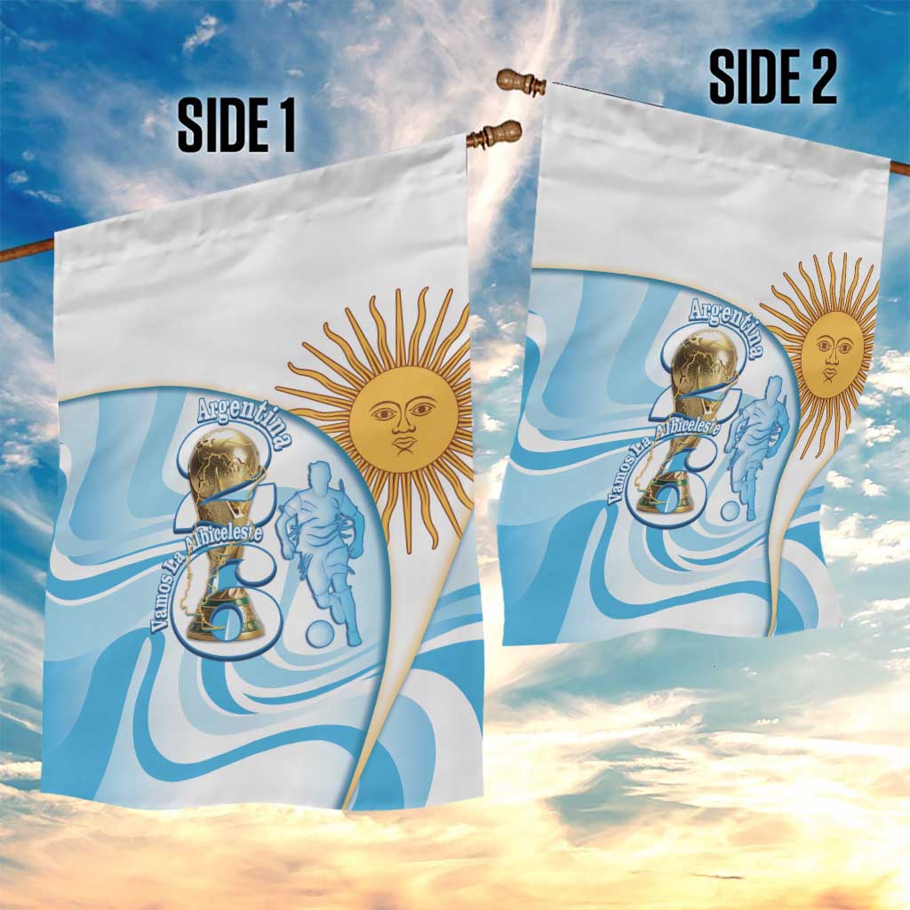 Argentina Football Garden Flag 2026 Trophy Vamos La Albiceleste - Wonder Print Shop