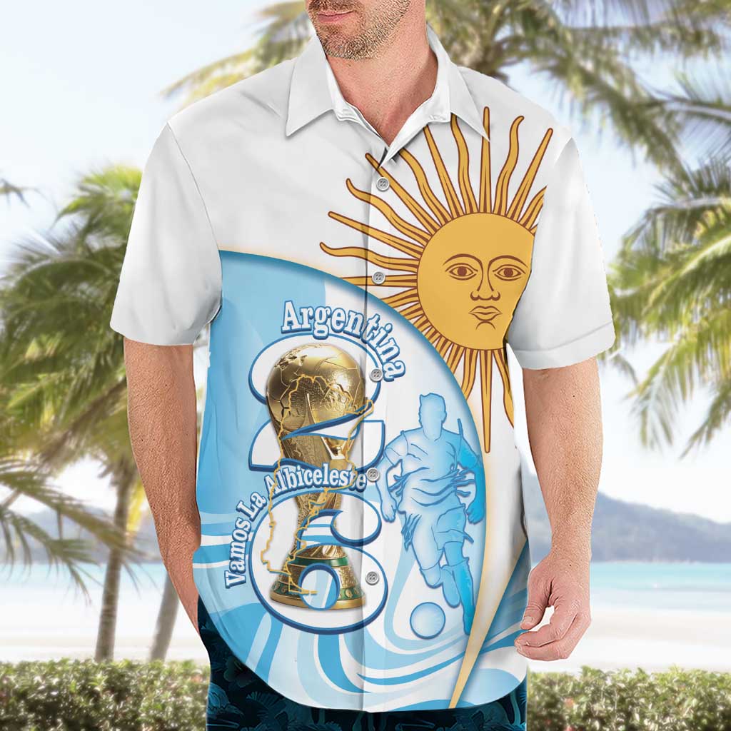 Argentina Football Personalized Hawaiian Shirt 2026 Trophy Vamos La Albiceleste - Wonder Print Shop