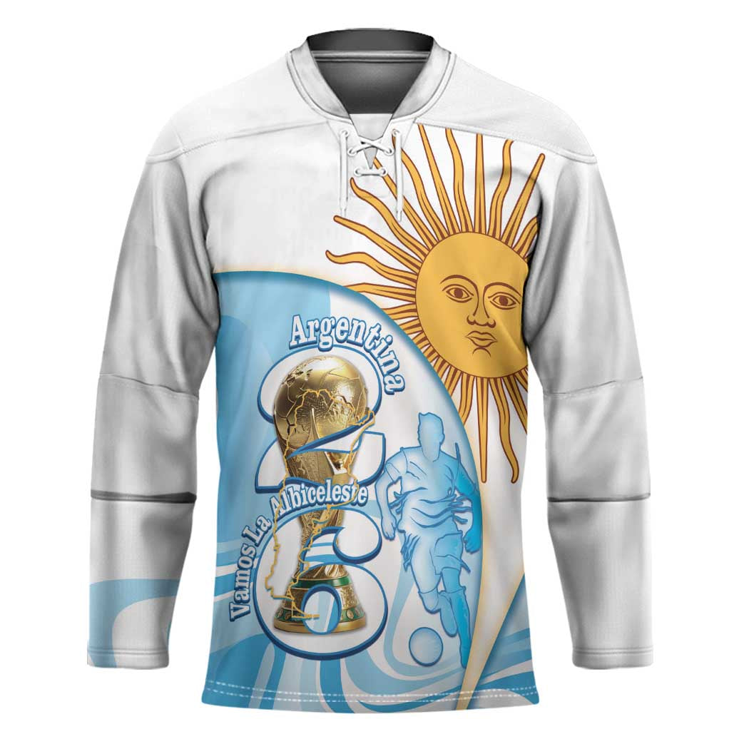 Argentina Football Personalized Hockey Jersey 2026 Trophy Vamos La Albiceleste - Wonder Print Shop