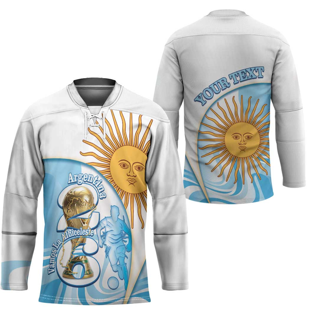 Argentina Football Personalized Hockey Jersey 2026 Trophy Vamos La Albiceleste - Wonder Print Shop