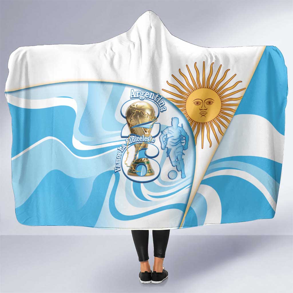 Argentina Football Hooded Blanket 2026 Trophy Vamos La Albiceleste - Wonder Print Shop