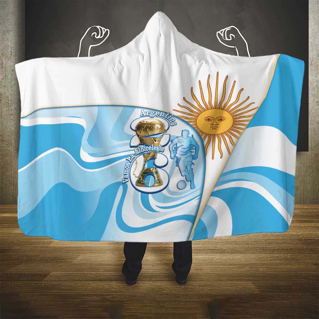 Argentina Football Hooded Blanket 2026 Trophy Vamos La Albiceleste - Wonder Print Shop