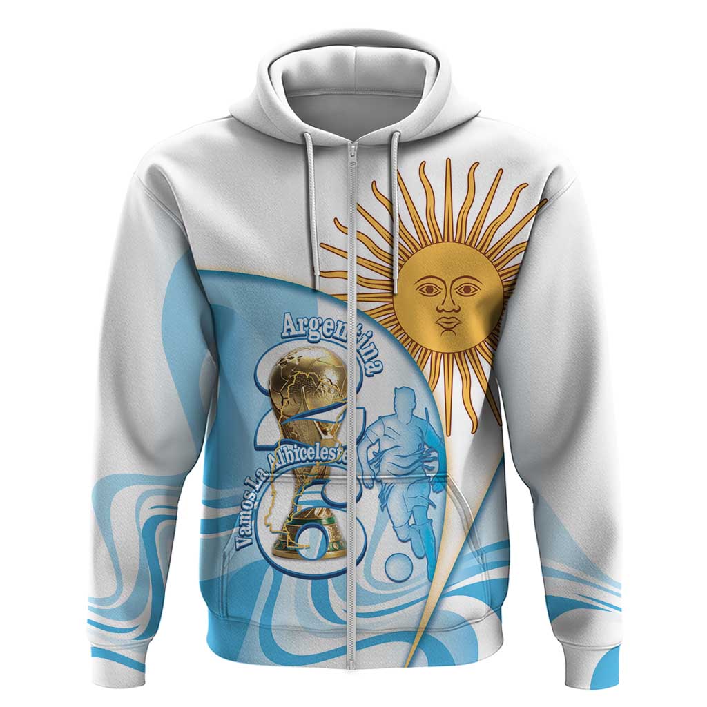 Argentina Football Personalized Hoodie 2026 Trophy Vamos La Albiceleste - Wonder Print Shop