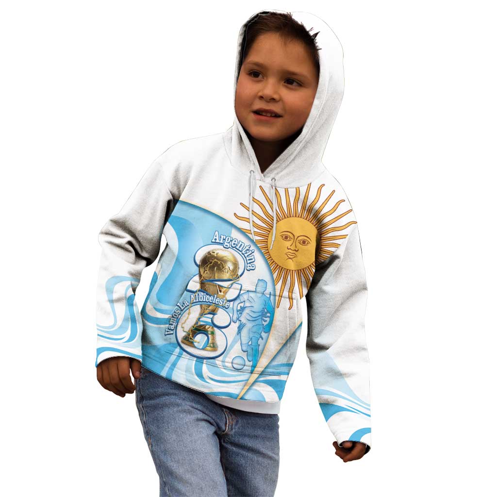 Argentina Football Personalized Kid Hoodie 2026 Trophy Vamos La Albiceleste - Wonder Print Shop
