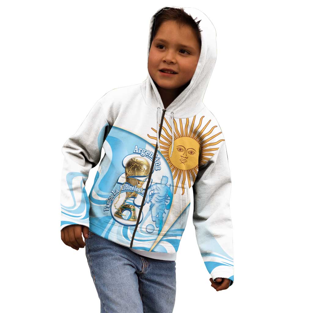 Argentina Football Personalized Kid Hoodie 2026 Trophy Vamos La Albiceleste - Wonder Print Shop