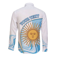 Argentina Football Personalized Long Sleeve Button Shirt 2026 Trophy Vamos La Albiceleste - Wonder Print Shop