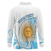 Argentina Football Personalized Long Sleeve Polo Shirt 2026 Trophy Vamos La Albiceleste - Wonder Print Shop