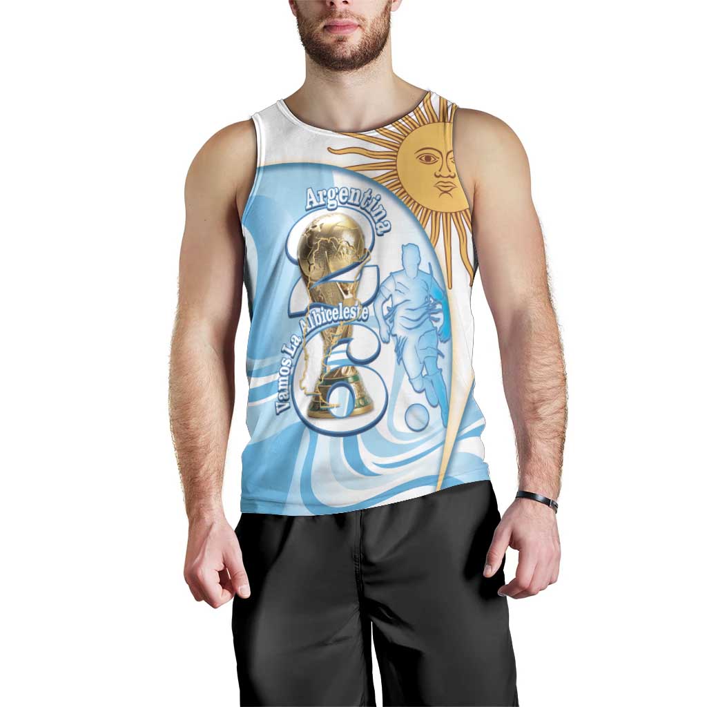 Argentina Football Personalized Men Tank Top 2026 Trophy Vamos La Albiceleste - Wonder Print Shop