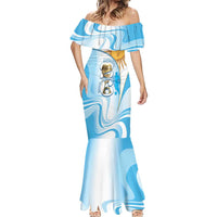 Argentina Football Personalized Mermaid Dress 2026 Trophy Vamos La Albiceleste - Wonder Print Shop