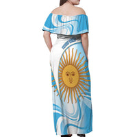 Argentina Football Personalized Off Shoulder Maxi Dress 2026 Trophy Vamos La Albiceleste - Wonder Print Shop