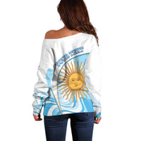 Argentina Football Personalized Off Shoulder Sweater 2026 Trophy Vamos La Albiceleste - Wonder Print Shop