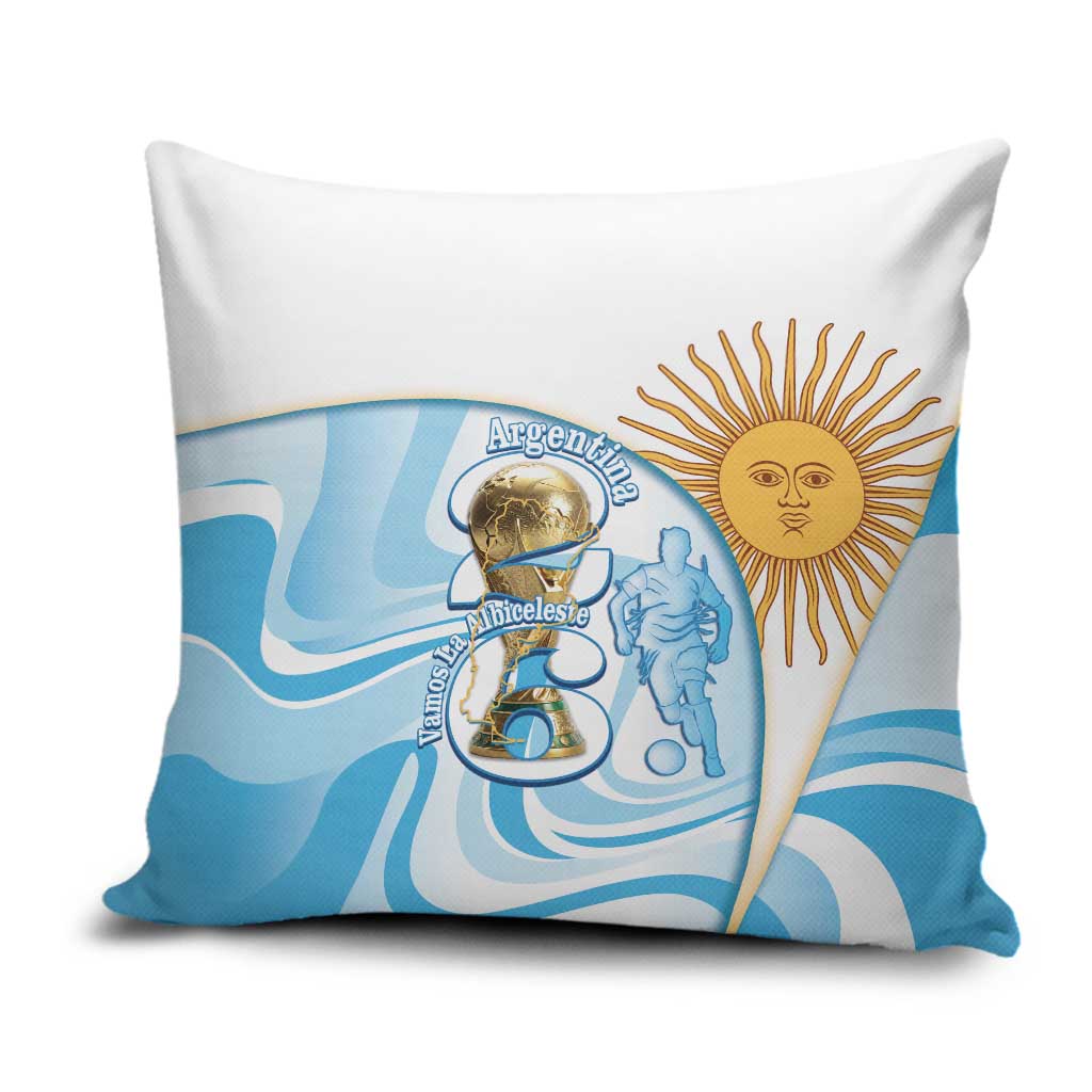 Argentina Football Pillow Cover 2026 Trophy Vamos La Albiceleste - Wonder Print Shop