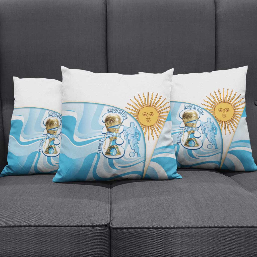 Argentina Football Pillow Cover 2026 Trophy Vamos La Albiceleste - Wonder Print Shop