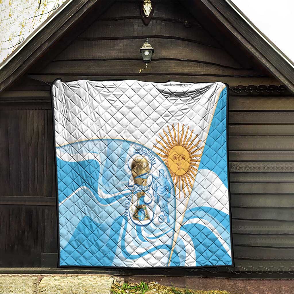 Argentina Football Quilt 2026 Trophy Vamos La Albiceleste - Wonder Print Shop