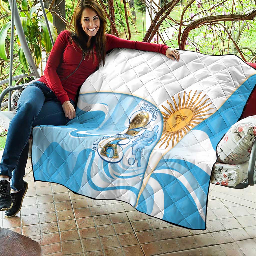 Argentina Football Quilt 2026 Trophy Vamos La Albiceleste - Wonder Print Shop
