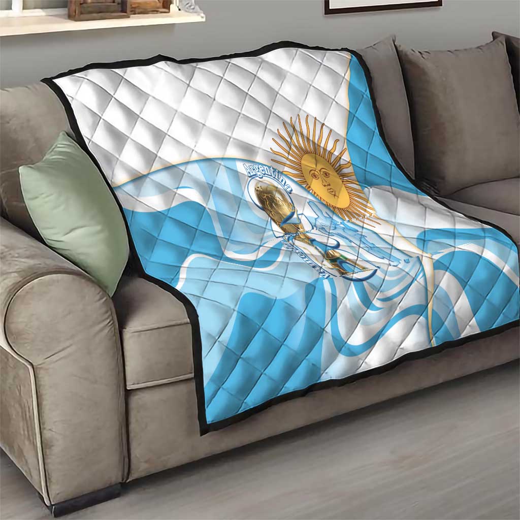 Argentina Football Quilt 2026 Trophy Vamos La Albiceleste - Wonder Print Shop