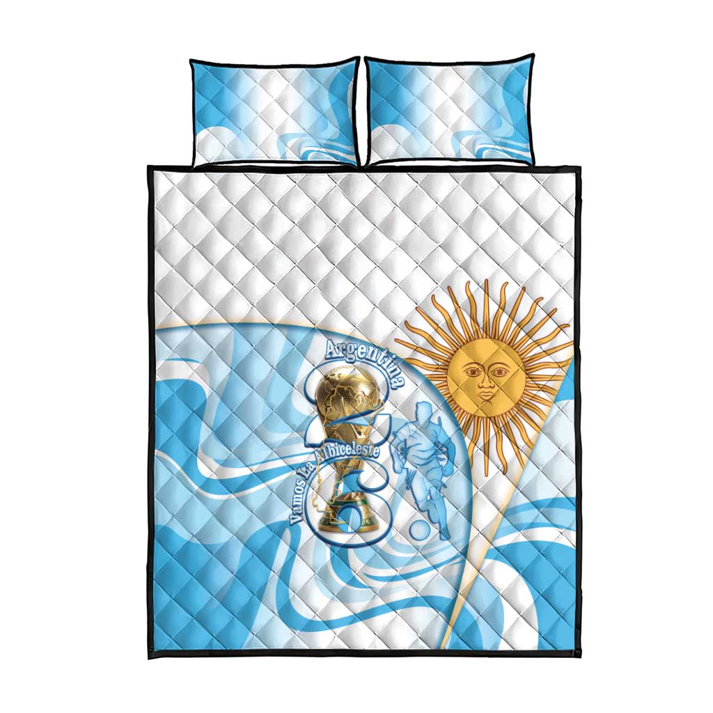 Argentina Football Quilt Bed Set 2026 Trophy Vamos La Albiceleste - Wonder Print Shop