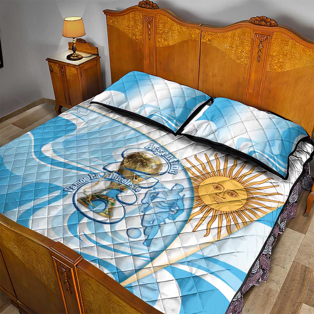 Argentina Football Quilt Bed Set 2026 Trophy Vamos La Albiceleste - Wonder Print Shop