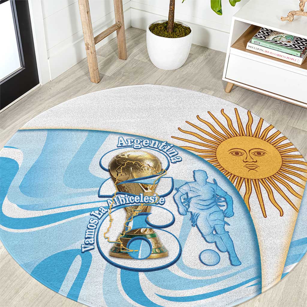 Argentina Football Round Carpet 2026 Trophy Vamos La Albiceleste - Wonder Print Shop
