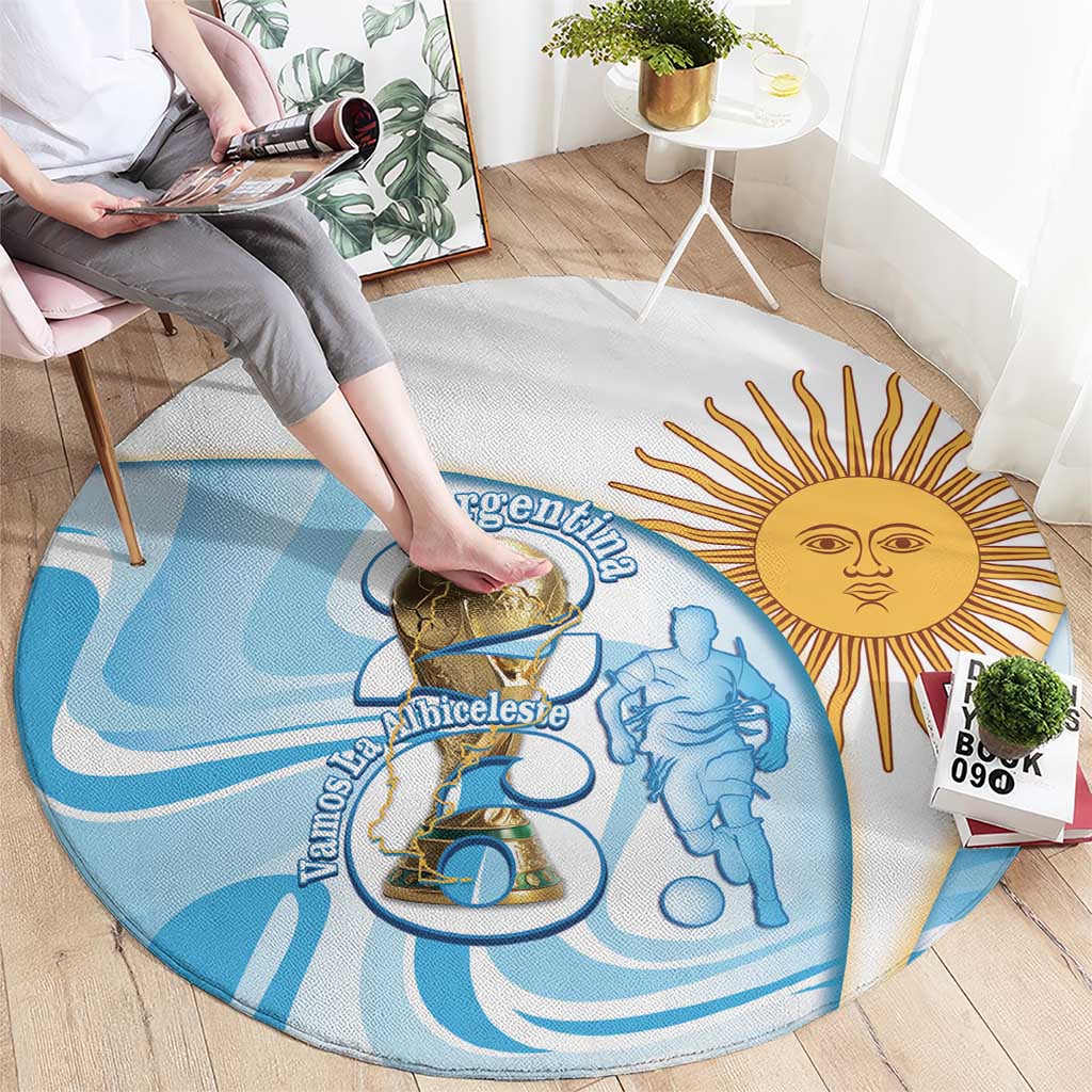 Argentina Football Round Carpet 2026 Trophy Vamos La Albiceleste - Wonder Print Shop