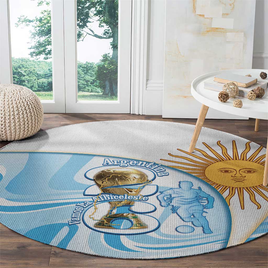 Argentina Football Round Carpet 2026 Trophy Vamos La Albiceleste - Wonder Print Shop