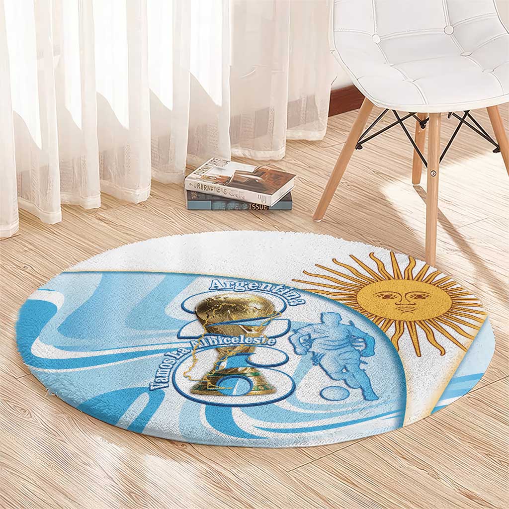 Argentina Football Round Carpet 2026 Trophy Vamos La Albiceleste - Wonder Print Shop