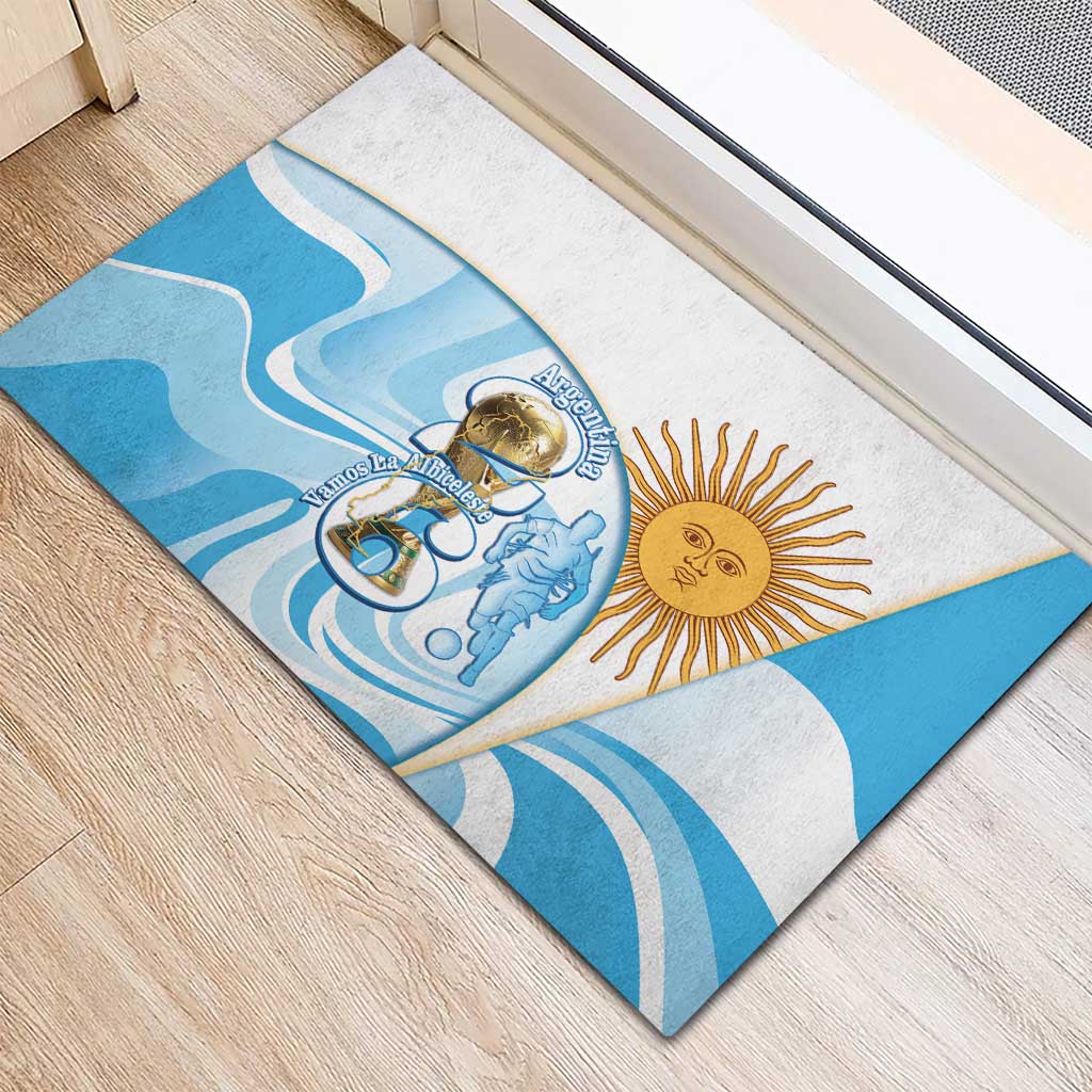Argentina Football Rubber Doormat 2026 Trophy Vamos La Albiceleste - Wonder Print Shop