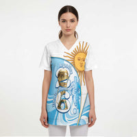 Argentina Football Personalized Scrub Top 2026 Trophy Vamos La Albiceleste - Wonder Print Shop