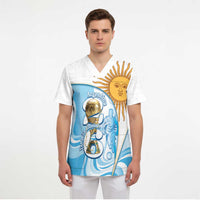 Argentina Football Personalized Scrub Top 2026 Trophy Vamos La Albiceleste - Wonder Print Shop