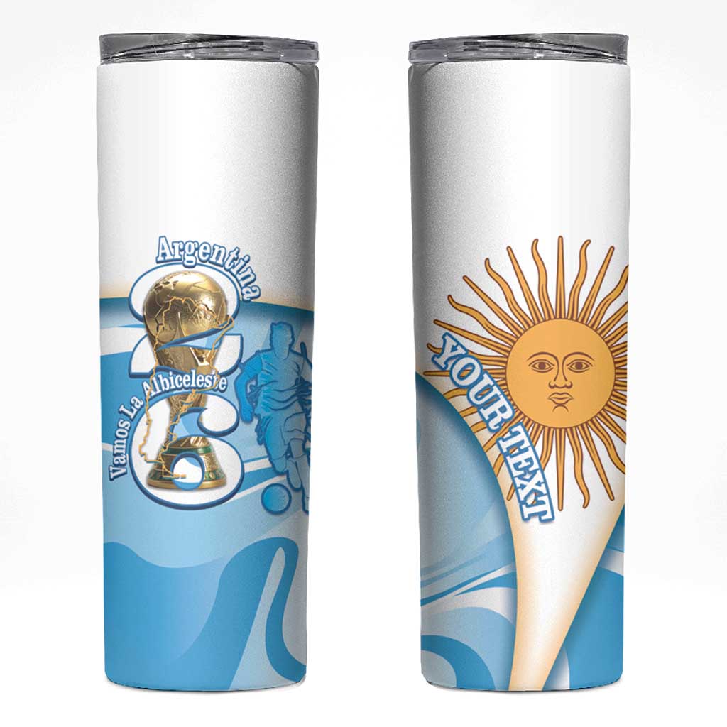 Argentina Football Personalized Skinny Tumbler 2026 Trophy Vamos La Albiceleste - Wonder Print Shop