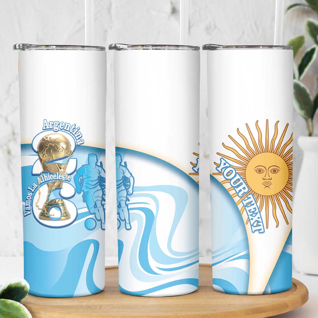 Argentina Football Personalized Skinny Tumbler 2026 Trophy Vamos La Albiceleste - Wonder Print Shop
