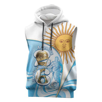 Argentina Football Personalized Sleeveless Hoodie 2026 Trophy Vamos La Albiceleste - Wonder Print Shop