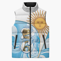 Argentina Football Personalized Sleeveless Puffer Jacket 2026 Trophy Vamos La Albiceleste - Wonder Print Shop